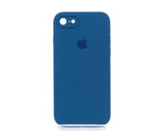 Силиконовый чехол Full Cover Square для iPhone 7/8 navy blue Camera Protective