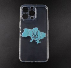 Силіконовий чохол MyPrint для iPhone 13 Pro clear (Карта України) mint Full Camera