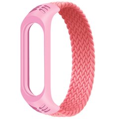 Ремінець тканевий Braided Solo Loop для Xiaomi Mi Band 3/4/5/6 (M) pink