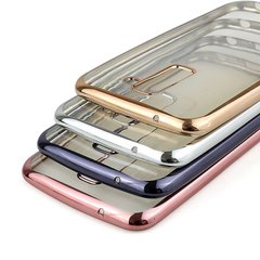 Силиконовый чехол UmKu Line для Samsung A8 plus (2018) silver