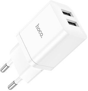 Мережевий зарядний пристрій Hoco N25 Maker 2USB 2.1A white