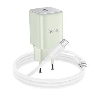 Сетевое зарядное устройство Hoco N43 1USB-C PD/QC 30W GAN Type-C to Tepe-C green