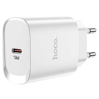 Сетевой блок питания HOCO N14 Smart Charging PD+FC 1USB 20W white