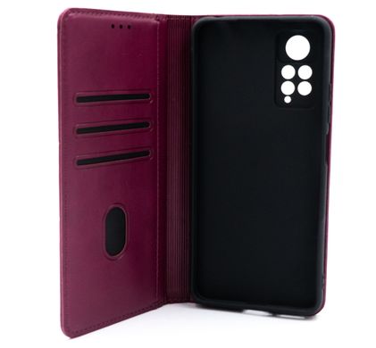 Чохол книжка Business Leather для Xiaomi Poco X4 Pro/Redmi Note 11 Pro bordo Eur ver