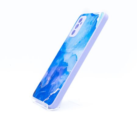 Чохол Marble Clouds для Samsung M52 blue