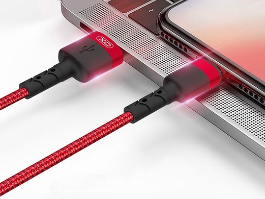 USB кабель XO NB117 Lightning 2.1A 0.25m red