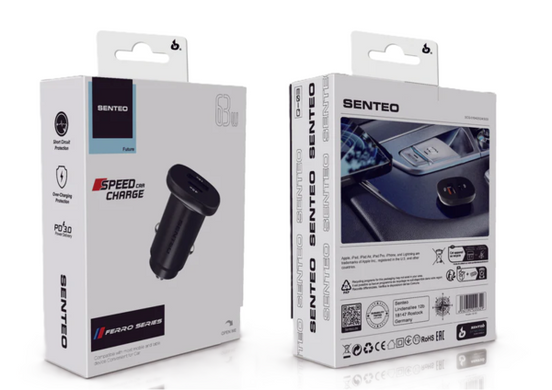 АЗУ Senteo Q-03 USB+Type-C PD/QC63W 3A black (сертификат СЕ)