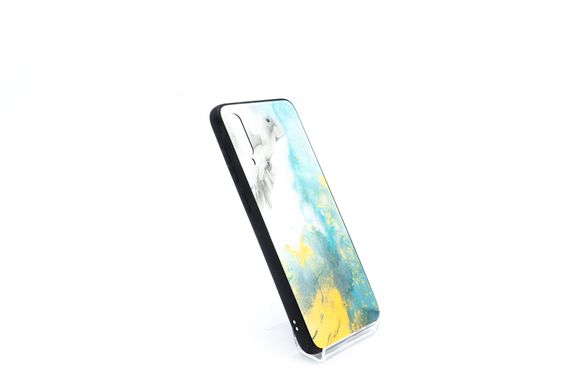 Чехол TPU+Glass Luxury Marble для Samsung A70 голубь