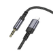 AUX кабель Borofone BL24 Graceful digital audio conversion cable 1m Lightning metal gey
