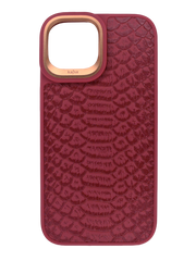 Чохол Kajsa Snake Pattern для iPhone 15 burgundy