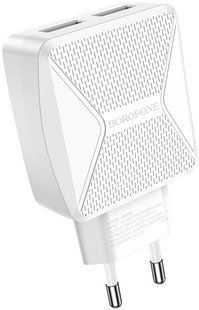 Мереживий зарядний пристрій Borofone BA45A Max Power 2usb/2,4A (EU) white