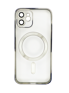 Чохол TPU Metallic with Magsafe для iPhone 12 silver Full Camera