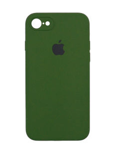 Силиконовый чехол Full Cover Square для iPhone 7/8 dark green Full Camera