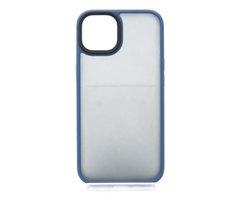 Чохол Shadow Matte Metal buttons для iPhone 13 black/blue (PC+TPU)