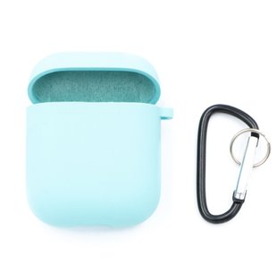 Чохол for AirPods 1/2 силіконовий marine green з мікрофіброю