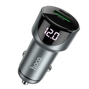 Автомобільний зарядний пристрій Hoco Z42 PD20w + QC 3.0 2usb metal grey