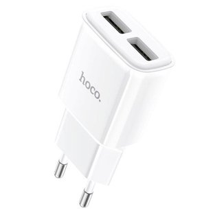 Сетевое зарядное устройство Hoco C88A Star round dual port charger (UA) white