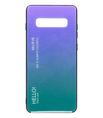 TPU+Glass чехол Gradient HELLO для Samsung S10+ violet