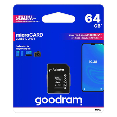 Карта памяти Micro SDXC GoodRam UHS -1 64gb класс 10+SD