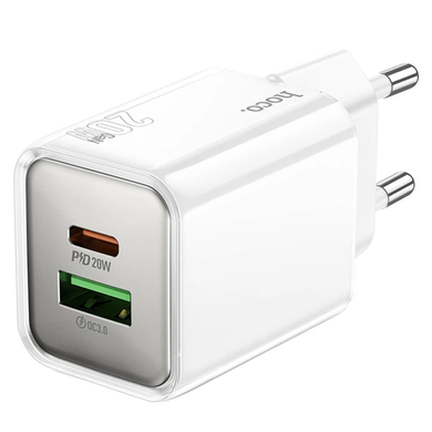 Сетевой блок питания Hoco N46 Glorious PD20W+QC3.0 (1USB-A/1C) white