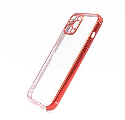 Силіконовий чохол Сlear для iPhone 12 Pro Max red Full Camera з глянсовою окантовкою