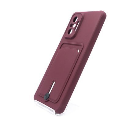 Силиконовый чехол Colorful Pocket Card для Xiaomi Redmi Note 10 Pro/10 Pro Max maroon Full Camera