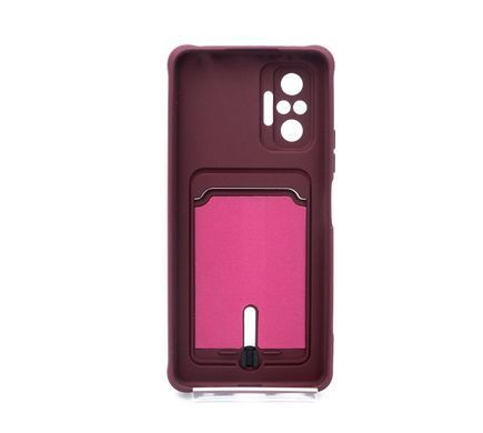 Силиконовый чехол Colorful Pocket Card для Xiaomi Redmi Note 10 Pro/10 Pro Max maroon Full Camera