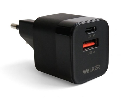 Сетевое зарядное устройство адаптер WALKER WH-42 20W GAN PD 20W/QC3.0/18W black
