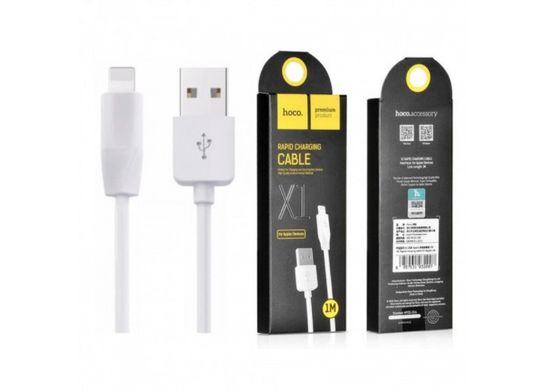 USB кабель HOCO X1 Rapid Lightning 2.4A 1m white