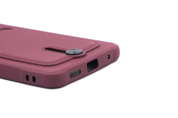 Силиконовый чехол Colorful Pocket Card для Xiaomi Redmi Note 10 Pro/10 Pro Max maroon Full Camera