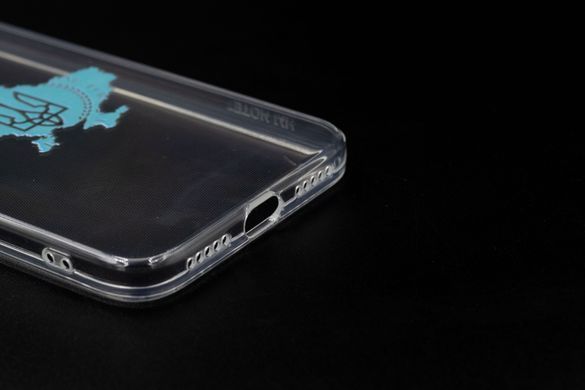 Силиконовый чехол MyPrint для Xiaomi Redmi Note 7 clear 1.5mm (Карта України) mint Full Camera