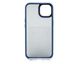 Чохол Shadow Matte Metal buttons для iPhone 13 black/blue (PC+TPU)