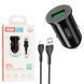 Автомобильное зарядное устройство XO TZ12 QC3.0 (1USB/18W)+ USB Lightning black
