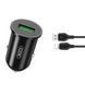 Автомобильное зарядное устройство XO TZ12 QC3.0 (1USB/18W)+ USB Lightning black