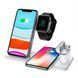 Бездротовий зарядний пристрій 4 IN1 (2 iPhone, iWatch, AirPods) 15W Fast Origrnal White