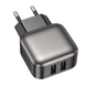 Мережевий блок живлення Borofone BAS51A Absolute 2USB-A 2,4A/12W black
