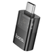 Переходник HOCO UA36B Type-C Male to USB female OTG transparent adapter black