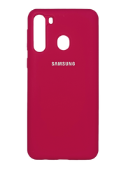 Силіконовий чохол Full Cover для Samsung A21 rose red (hot pink)