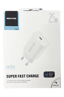 Сетевое зарядное устройство Senteo Z-13 USB-C 3A PD 25W white (СЕ сертификат)