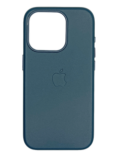Чохол Leather with Magsafe для iPhone 15 Pro indigo blue