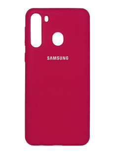 Силиконовый чехол Full Cover для Samsung A21 rose red (hot pink)