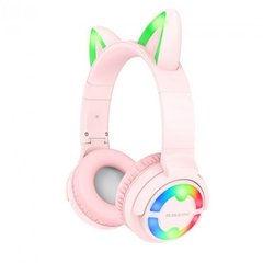 Bluetooth навушники BOROFONE BO18 cat ear pink
