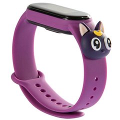 Ремінець Silicone Xiaomi MI Band 5 cartoon face purple / кот Сейлормун