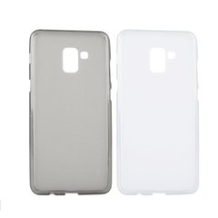 Силиконовый чехол Clear для Samsung A8 Plus 0.3mm white