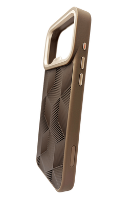 Чехол Kajsa Splendid Collection 3D Cube Pattern with MagSafe для iPhone 17 ProMax desert gold O-Ring