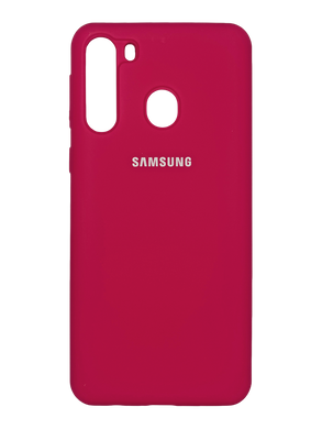 Силиконовый чехол Full Cover для Samsung A21 rose red (hot pink)