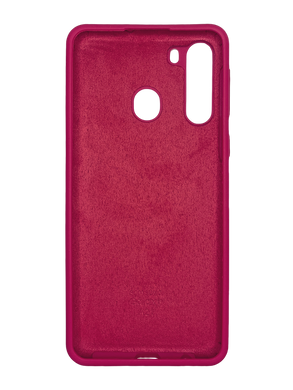 Силиконовый чехол Full Cover для Samsung A21 rose red (hot pink)