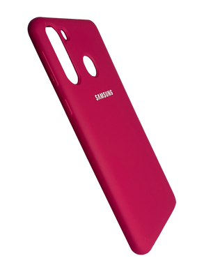 Силиконовый чехол Full Cover для Samsung A21 rose red (hot pink)