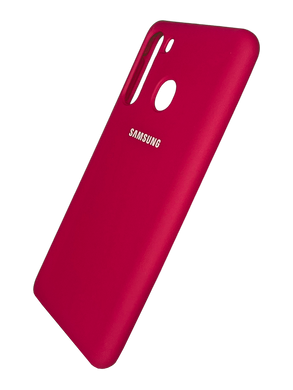 Силиконовый чехол Full Cover для Samsung A21 rose red (hot pink)