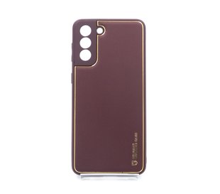 Чохол шкіра Xshield для Samsung S21 Plus plum red Full camera